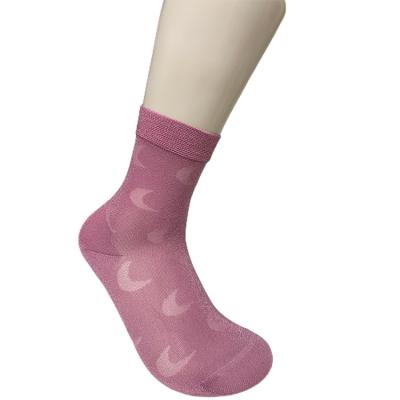 China 100% Fashion Stylish Minimalist Women's Shiny Silk Nylon Socks with Anti-slip Feature for sale