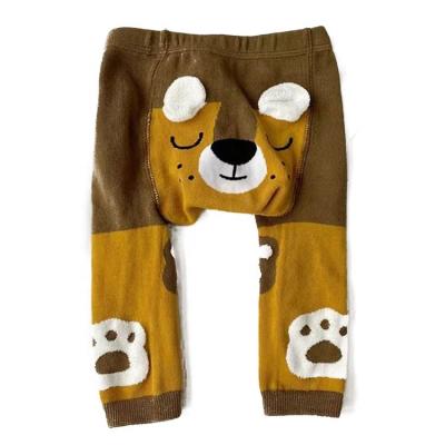 China NO Needle Detection Baby Girls Body Tight Pants with 3D Animal Pattern in Soft Cotton for sale