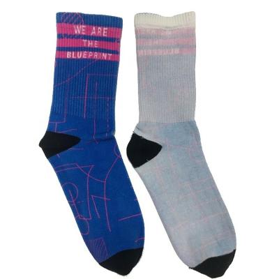 China Custom Design Sport CREW Socks with 360 Degree Printing Effect and Sustainable Material for sale