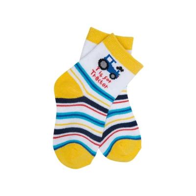 China Cartoon Stripe Newborn Socks for Boys and Girls 12-24 Months in Combed Cotton Material for sale