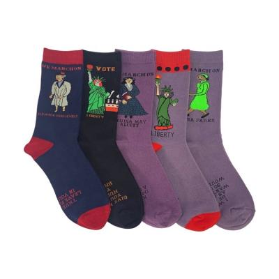 China Regular Style Women Winter Socks Funny Cotton Breathable Warm Knitted Standard Print Socks for sale