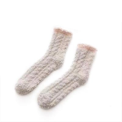 China Custom Design Warm Coral Fleece Floor Socks for Women Non-abrasive and Sustainable for sale