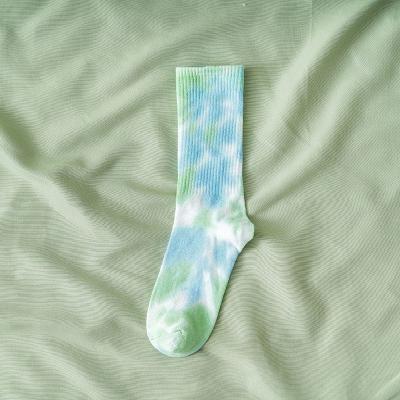 China Novelty Color Tie Dye Unisex Socks Cotton Polyester Spandex Sports Sock Direct Supply for sale