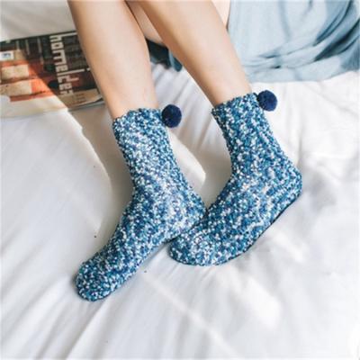 China Multicolor Funny Cute Daily Winter Floor Socks for Ladies Coral Fleece Women Socks for sale