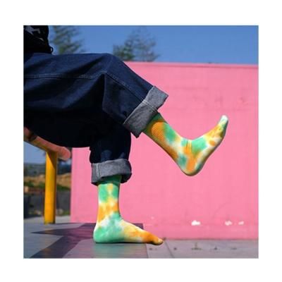 China Sporty High Ankle Tie Dye Logo Compression Cotton Socks for Hip Hop Street Skate 2024 for sale