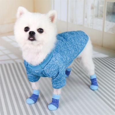 Chine Restez à la mode et confortable avec ces chaussettes rose/bleu pour chiens à vendre