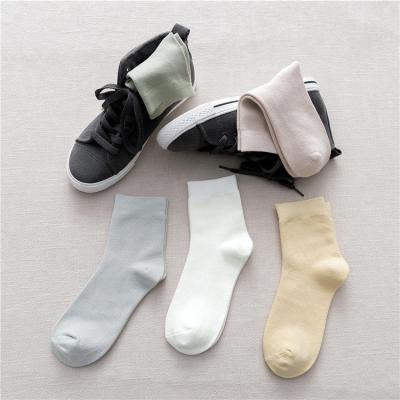 China espesor estándar de patrón sólido fibras de bambú anti resbalón calcetines blandos para mujeres de moda en venta