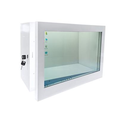 China 21.5 inch indoor transparent door lcd open front windows or pcap android touch screen for product display for sale