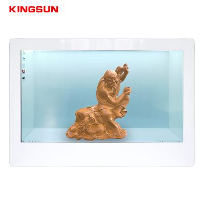 China 21.5 32 43 49 55 inch indoor 3d spliced ​​showcase lcd pcap touch holographic indoor advertising transparent display screen for sale