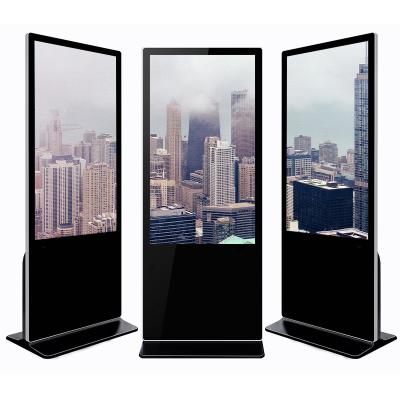 China Indoor A Grade HD Panel 43 Inch Vertical Floor Stand Advertising Display With Capacitive Touch Screen for sale