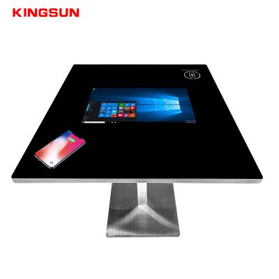 China Leisure home entertainment tea cafe restaurant live smart table 21.5 inch interactive smart table with wireless charging RK3288 Android for sale