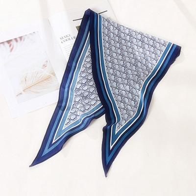 China 2020 Square Ring Design Rhombus Vintage Lady Silky Fashionable Neck Scarf for sale