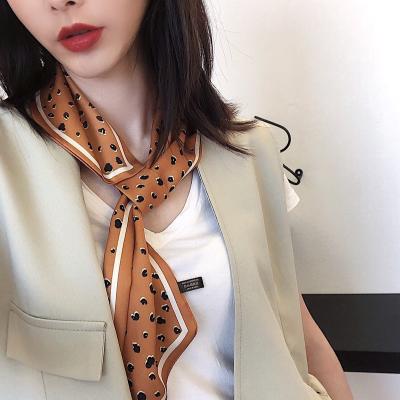 China Wholesale Price Classic Fashion Lady Satin Neck Scarf Hot Selling Silky Narrow Scarves for sale