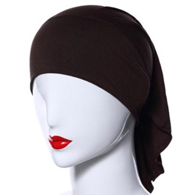 China Solid color modal elastic head under the inner head wrap cover for sale