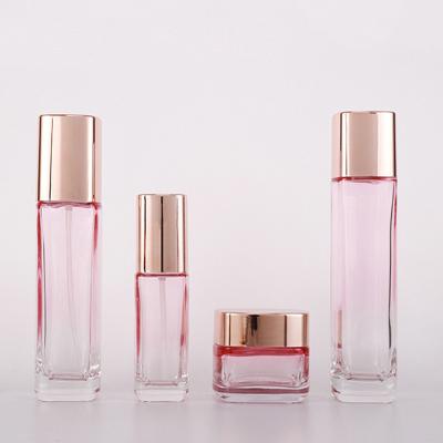 China PERSONAL CARE 40ml 100ml 120ml 50g Glass Bottle Set Skin Care Serum Glass Bottle Cosmetic Jars for sale