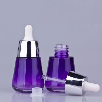 China Wholesale Luxury Glass Personal Care Dropper Bottle 1oz Purple Essential Oil Dropper Bottle for sale