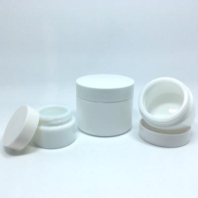 China PERSONAL CARE Luxury Ceramic White Glass Jar 50g 30g Cream Opal White Glass Jar for sale