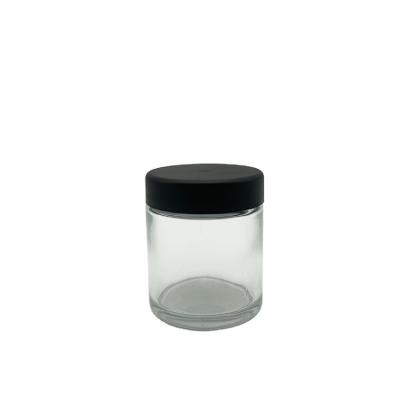 China PERSONAL CARE Wholesale Clear Color 3oz Custom Glass Jars With Cr Lid For Flower for sale