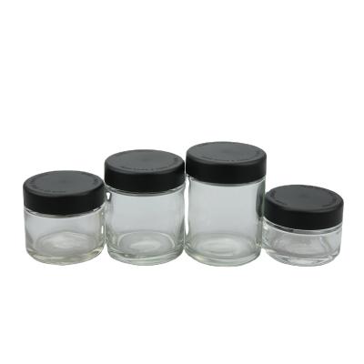 China Serum / Skin Care Storage Glass Jar 1oz 2oz 3oz 4oz Set High Quality Airtight Glass Storage Jars Set With Bamboo Lids for sale