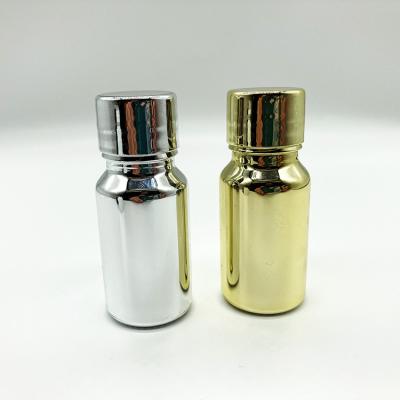 China Luxury/Modern Silver Glass Bottle/New Next Fashion 2021 Gold Eletropating Bottle Serum Essential Oil With Packaging for sale