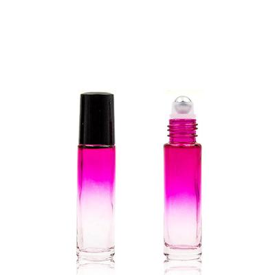 China Perfume / Essential Oil / Lip Glass Oil 10ml Roll On Bottle For Essential Oils With Black Lid for sale