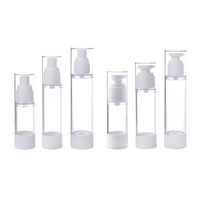 China 15ml 30ml 50ml Cosmetic Empty Airless Plastic Skin Care Vacuum Press Emulsion Pump Lotion Bottle for sale