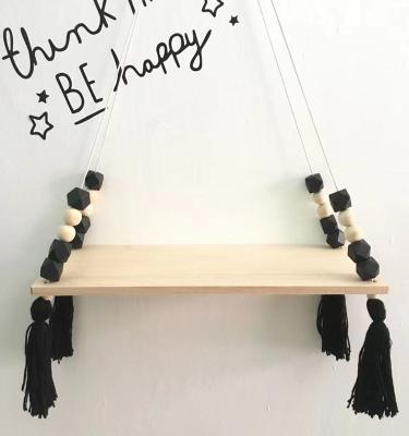 China Modern Wooden Single Layer Beads Girl Heart Storage Rack Single Term Hanging Panel for sale