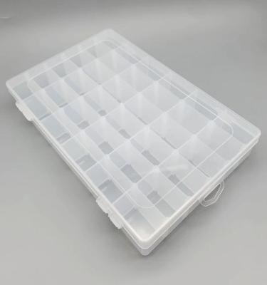 China Sustainable 36 Grids Clear Plastic Box Organizer Storage Container With Removable Dividers For Letter Board Letters for sale