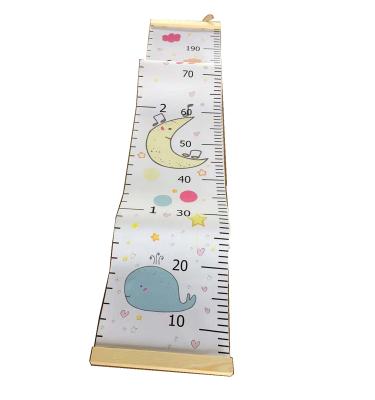 China Amazon Hot Sale Wooden Canvas Pine Wood Growth Chart Animal Height Growth Chart Ruler For Baby Gift for sale