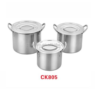 China Viable Caitang 3pcs 555 Stainless Steel Pot Set Mini Stock Kitchenware Set for sale