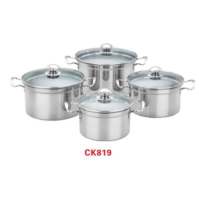 China Sustainable Stainless Steel Cookware Sets Chinese Kitchen Cooking Pot Pan Set for sale