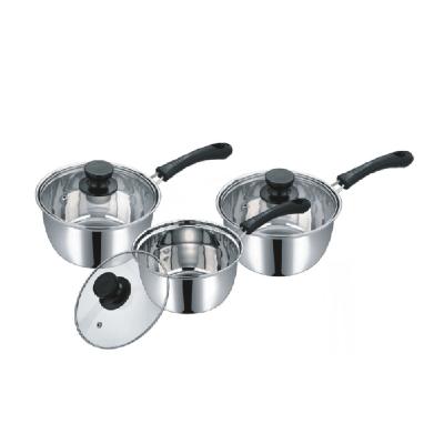 China Sustainable Korean Stainless Steel 3pcs Milk Pan Set for sale