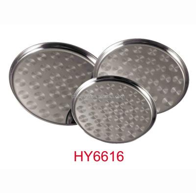 China Home Round Hotel Restaurant Stainless Steel Food Serving Tray for sale