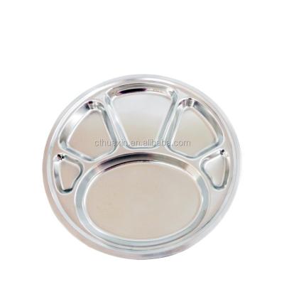 China Sustainable Hot Sale Round Stainless Steel Food Tray for sale