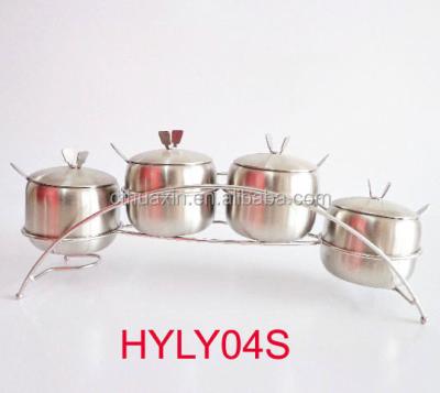 China Sustainable 4pcs set stainless steel condiment set for sale