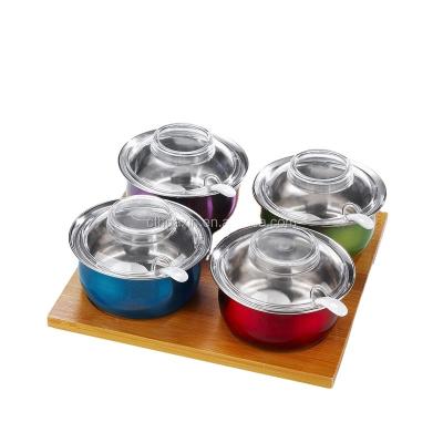 China Sustainable Color Painting Stainless Steel Spice Box for sale