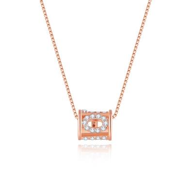 China Dropshipping TRENDY Rose Gold Necklace Chain High Rank Gold Plated Silver Stainless Steel Necklace Design Jewelry for sale