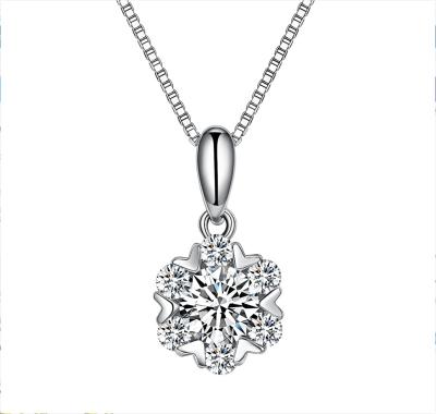 China Dropshipping FASHIONABLE Zircon Round Pendant Necklace VANA Korean Shinny Jewelry 925 Sterling Silver Crystal Necklace Geometric for sale