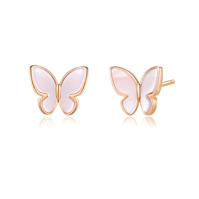 China Dropshipping FASHIONABLE Sterling Sliver Earring Natural Stone Shell Stud Earring Solid 18k Gold Plated Earrings Dropshipping for sale