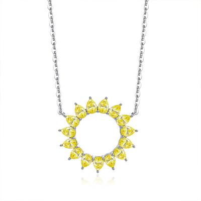 China Dropshipping Gold Filled Jewelry Necklace Women Fashion Jewelry Set Pendant High Quality Religious Sunflower Circle Necklace for sale