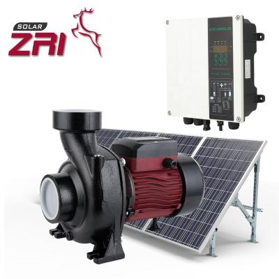 China ZRI household 1 inch 2hp water pump ACDC solar submersible solar pump for agriculture and irrigation for sale