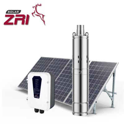 China Zri family homes 3 inch high quality solar submersible dc pump for deep good price solar water pump for agriculture dc solar submersible pump for sale