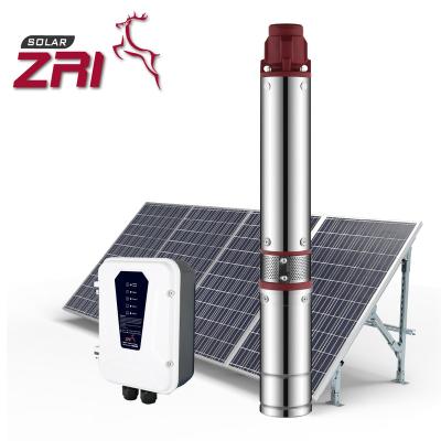 China ZRI Family Homes 4 Inch Economical Type 2HP Solar Dc Pump River Solar Water Pump Dc Pump For Deep Well for sale