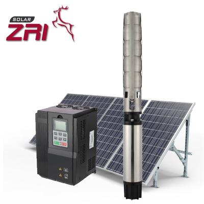 China Zri 6sp40 Inch Power Domestic Huge Submersible AC Motor Solar Water Pump Inverter System for sale