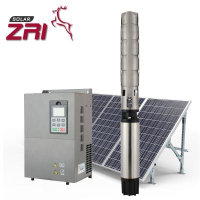 China ZRI 6 Inch 3HP 6SP20 Stainless Steel Borehole Pump System Pump Home Solar Submersible From ZRI 6 Bomba Solar Bomba De Agua Solar for sale