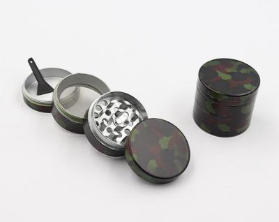 China Zinc Alloy Smoke Tobacco Camouflage Style Metal Grinder 4Layers for sale