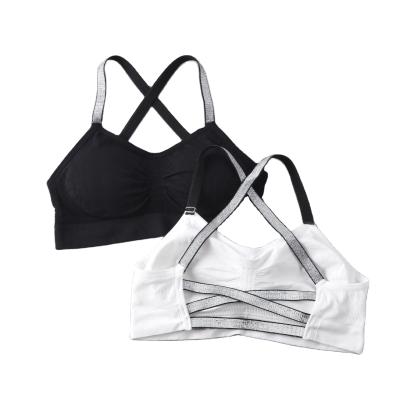 China New Viable Cross Us Seamless Bra Sports Bra Underwear Women One Piece Back Halter Top Camisole for sale