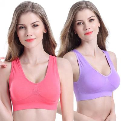 China Breathable S-6XL European and American plus-size women yoga sports shockproof working bra for sale