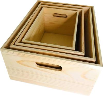 China Europe Wholesale Farm Wooden Food Box Opens Wooden Packing Box for sale