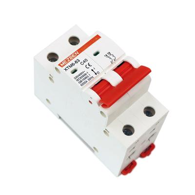 China Copper manufacturer 20a 2p miniature circuit breaker mcb molded case circuit breakers for sale